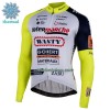 Wielershirt 2022 Intermarche Wanty Gobert Winter Thermal Fleece - Geel Blauw Wit